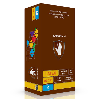 Перчатки латексные особо прочные SAFE&CARE, S